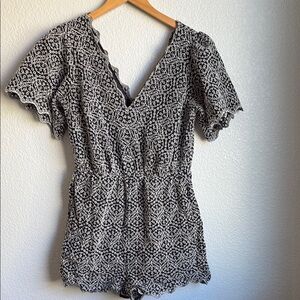 Express Black and White Floral Romper